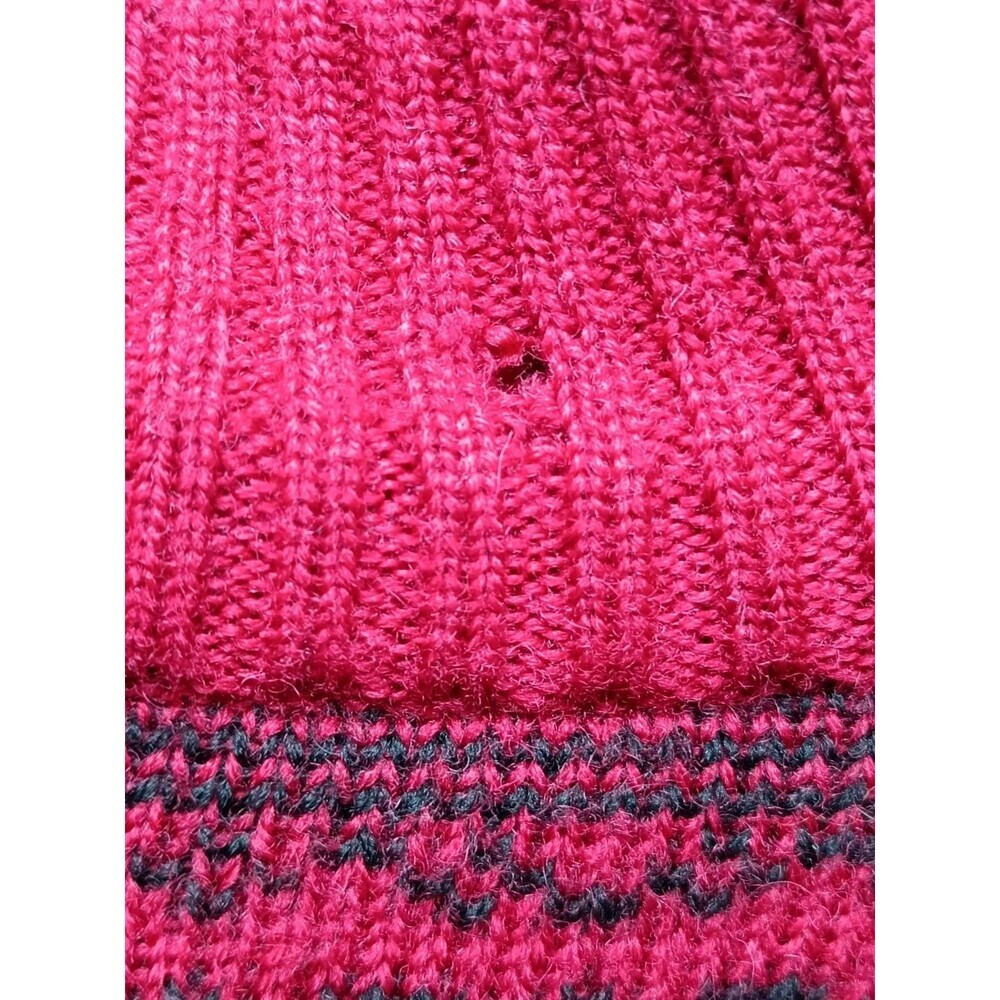 lands End Cardigan Sweater Men's Small Full Zip Wool Red Long Sleeve - Picture 8 of 11